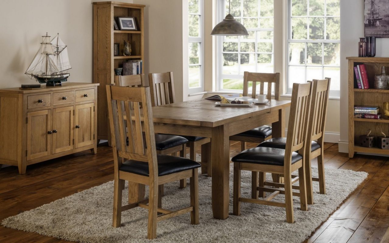 Westminster American White Oak Extending Dining Table + 6 Chairs ...