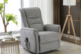 light grey up-right chair | Kent Beds and Sofas
